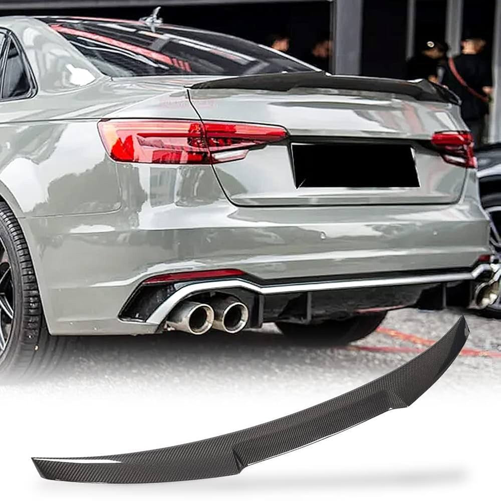17-25 Audi A4 S4 B9 M4 Style Carbon Fiber Highkick Rear Trunk Spoiler Wing Lid