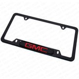 Black Stainless Steel Front Rear Emblem License Plate Frame Cover Gift - GMC