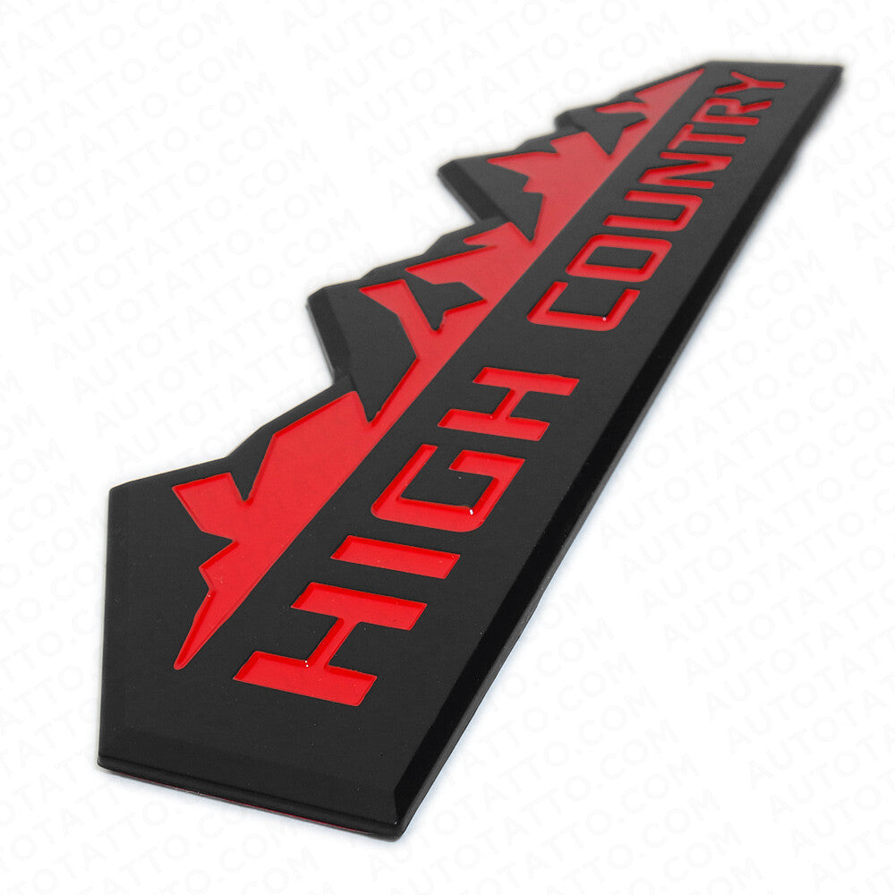 14-19 Chevy High Country Front Door Tailgate Letter Logo Emblem Badge Black Red