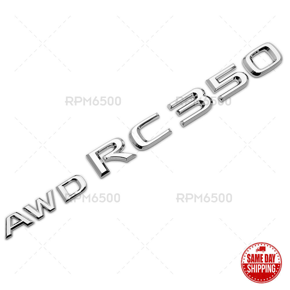 Lexus Trunk OEM Chrome AWD RC 350 Letter Logo Badge Emblem Car Replace F-Sport