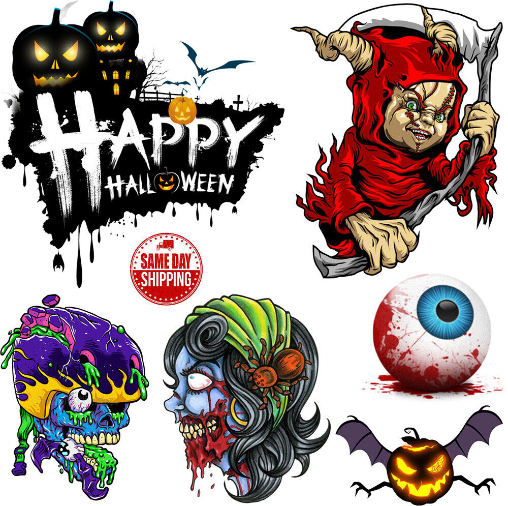 Halloween Holiday Car Body Office Phone Kid Decal Emblem Sticker Decorate Gift