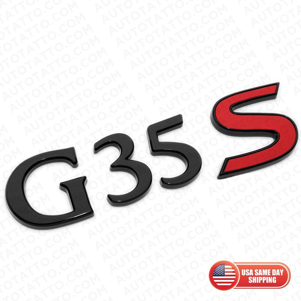 For Infiniti G35s Rear Trunk Letter Badge Emblem Nameplate Sport Gloss Black