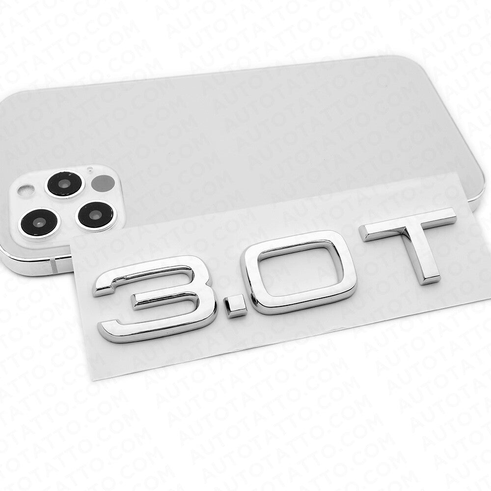 Audi Car Rear Trunk Deck Lid 3.0T Turbo Nameplate Emblem Logo Badge OEM Chrome