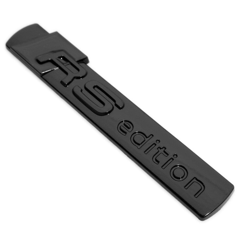 2x Audi Sport RS Edition Fender Marker Nameplate Emblem 3D Decal Badge Blackout