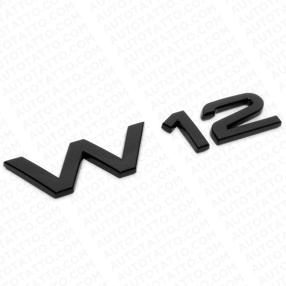 Audi Sport Car Rear Trunk W12 Marker Nameplate Emblem Badge Gloss Black