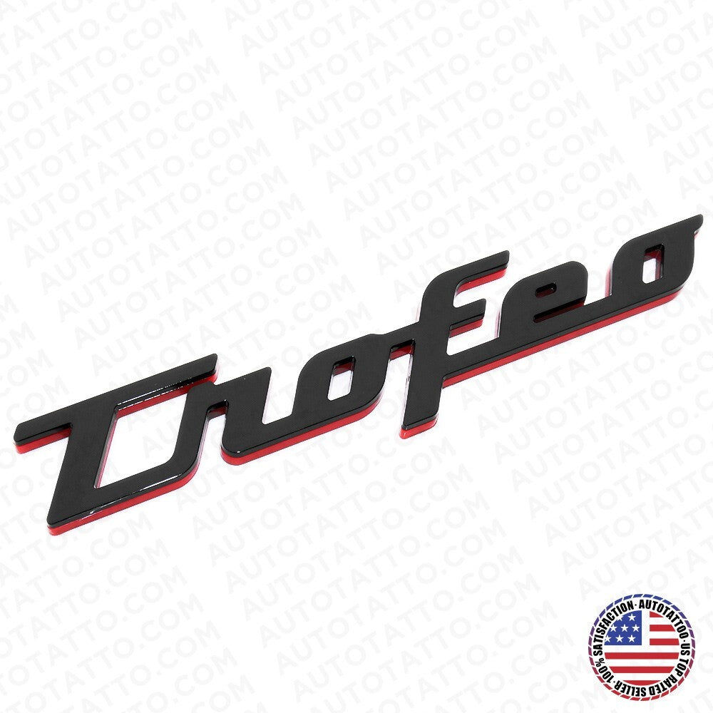 For Maserati Ghibli Levante GT Fender Trofeo Emblem Nameplate Badge Black Red