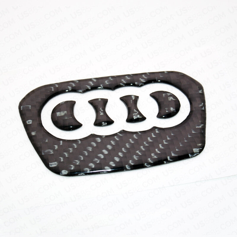 Audi Q3 Q5 Q7 Q8 3D Carbon Fiber Steering Wheel Ring Logo Badge Emblem Sticker