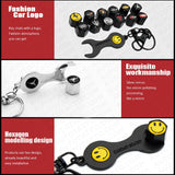 4pcs Hex GMC Tire Wheel Air Stem Dust Valve Caps Cover Wrench Keychain Keychain
