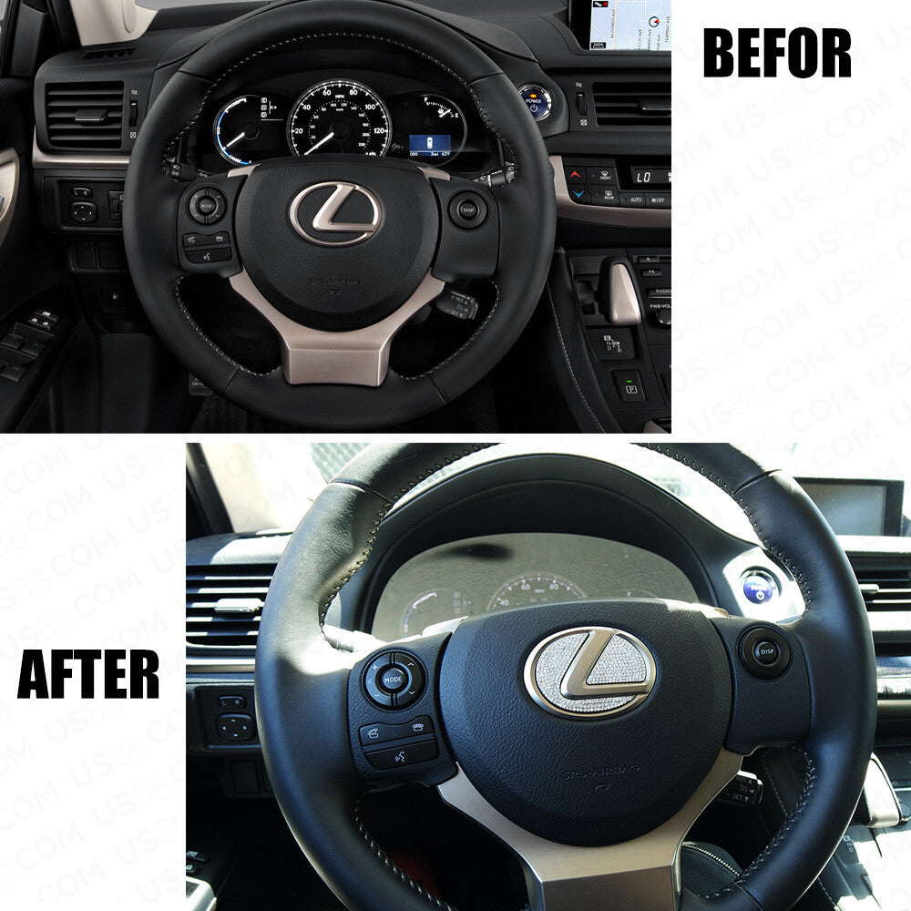 For Lexus Car Interior 3D Diamond Steering Wheel Logo Badge Emblem Decoration