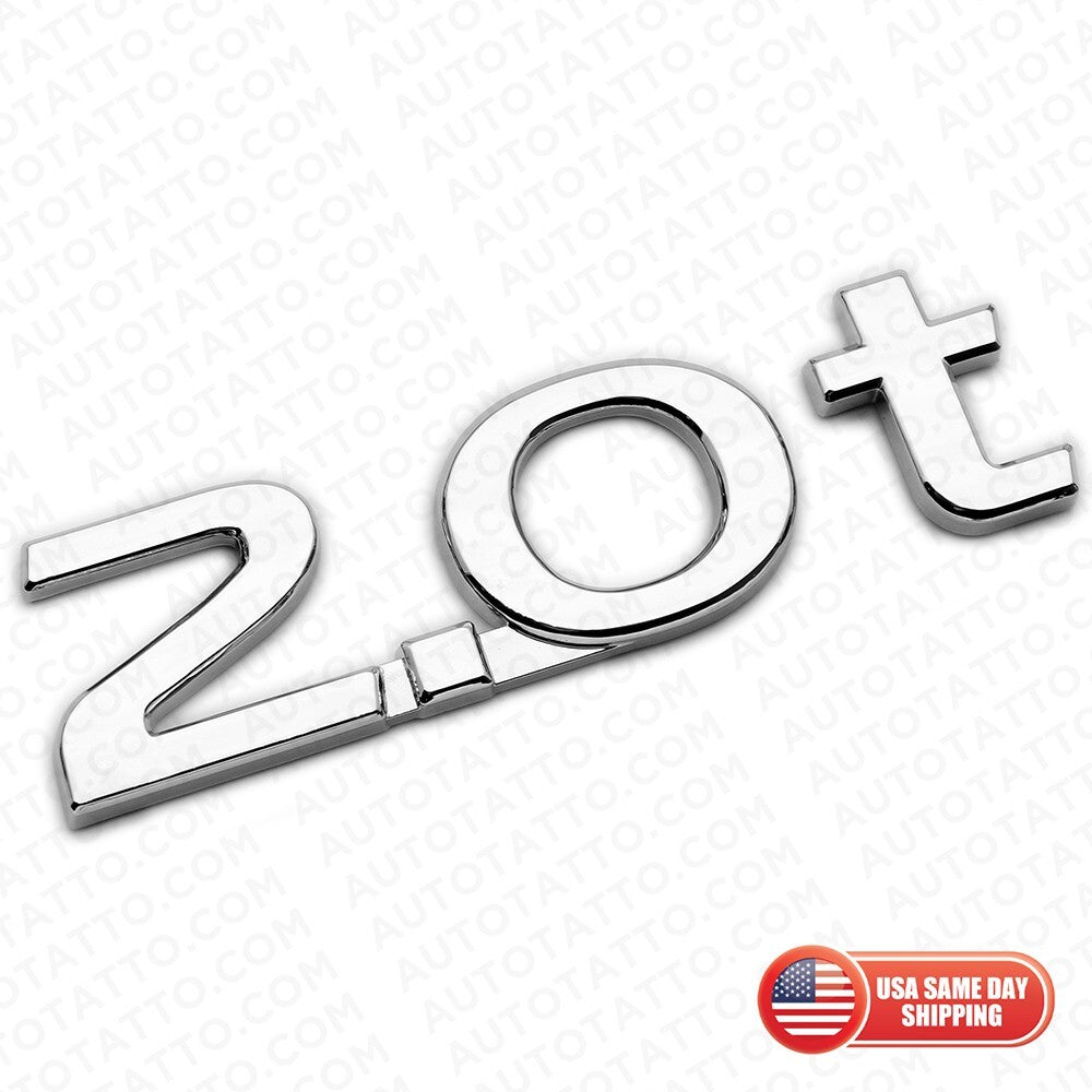 For Infiniti 2.0t Left or Right Side Fender Badge Emblem Nameplate Silver Chrome