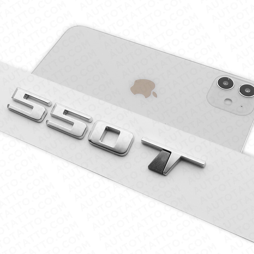 For Cadillac CT4 CT5 XT4 XT5 Rear Turnk 550 T Nameplate Badge Logo Emblem Silver