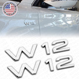 2x Audi Sport Car Side Fender W12 Marker Nameplate Emblem Logo Badge Chrome