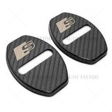 2x Audi S Carbon Fiber Texture Door Car Lock Protective Cover Sticker Decorate