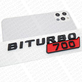 2x Mercedes BRABUS BITURBO 700 Fender Nameplate Badge Marker Emblem Gloss Black