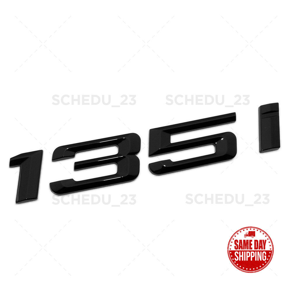For BMW 135i Letter Emblem Badge Trunk Lid M Power Performance Sport Gloss Black