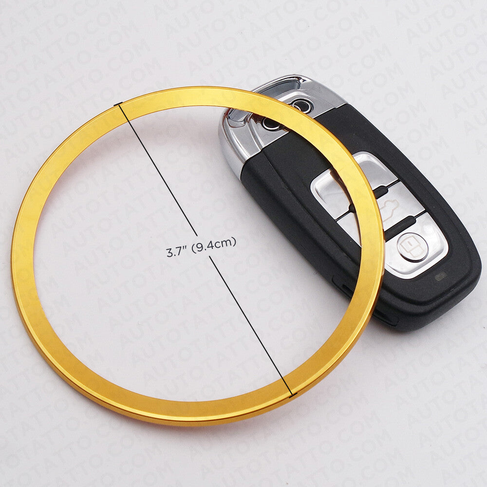 Audi Aluminum Steering Wheel Ring Logo Badge Sticker Emblem Decoration - Gold