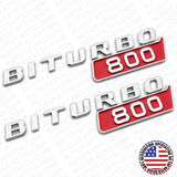 2x Mercedes BRABUS BITURBO 800 Side Fender Nameplate Badge Marker Emblem Chrome