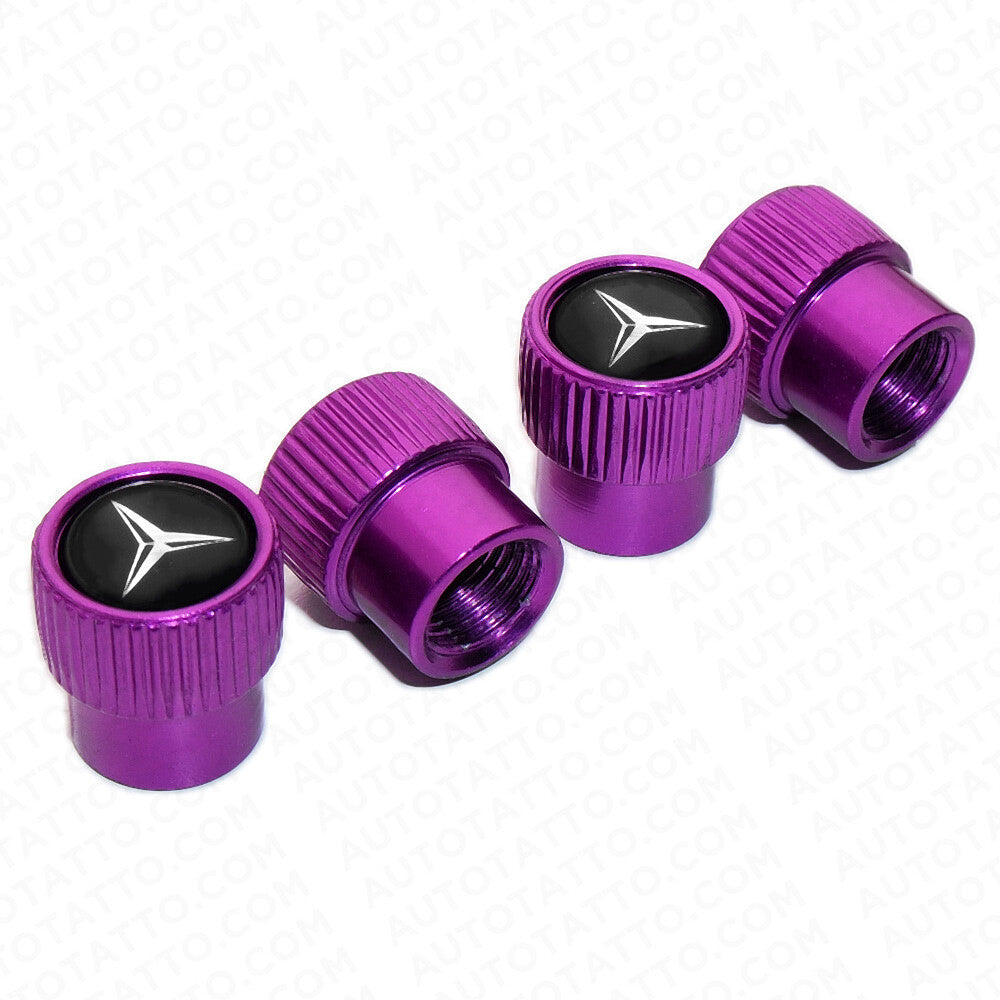 Mercedes-Benz Roundel Car Wheels Tire Air Valve Caps Stem Dust Cover AMG Sport