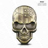 3D Skull Devil Death USA Flag Metal Car 3D Sticker Decal Punisher Emblem Sport