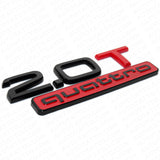 17-22 Audi Rear Trunk Lid 2.0T Quattro Nameplate Emblem Logo Badge Black & Red