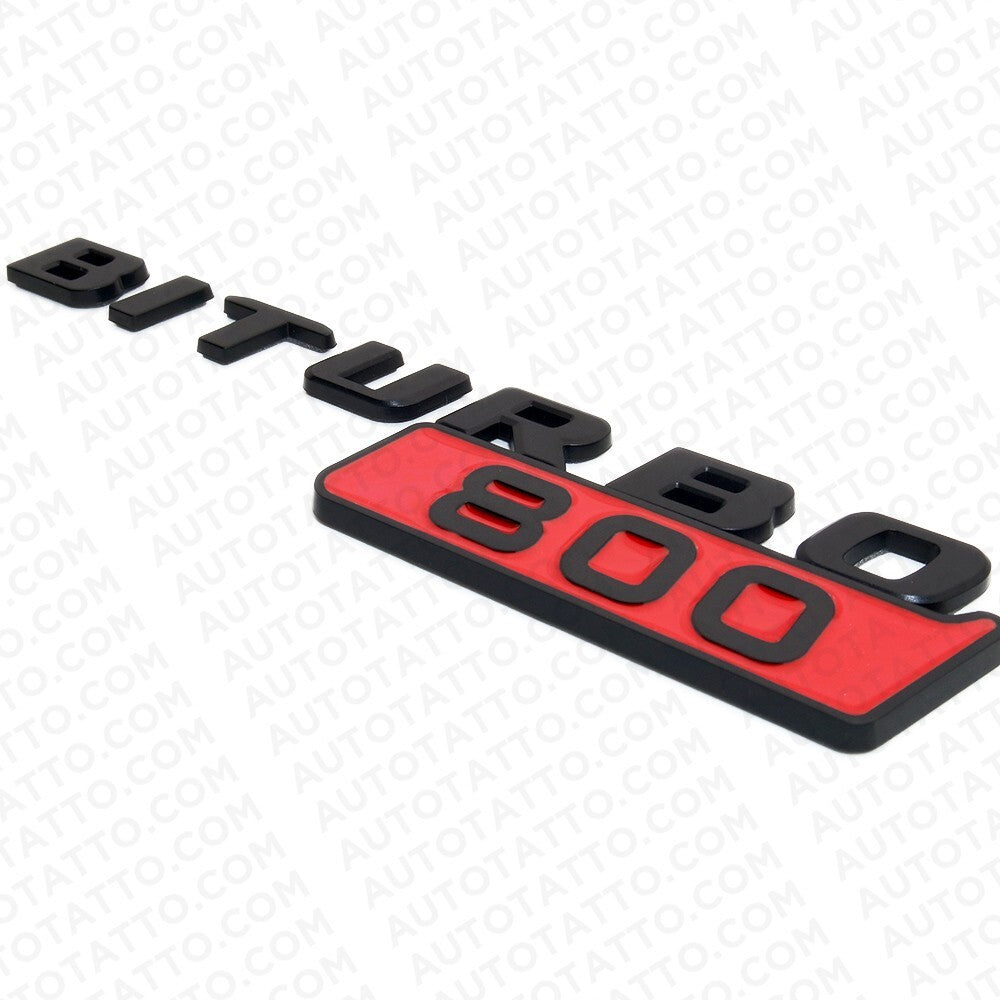 2x Mercedes BRABUS BITURBO 800 Fender Nameplate Badge Marker Emblem Matte Black