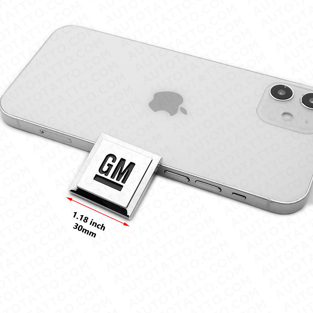 GM Logo Mark of Excellence 1.25" Fender Door Nameplate Emblem Badge Chrome Black