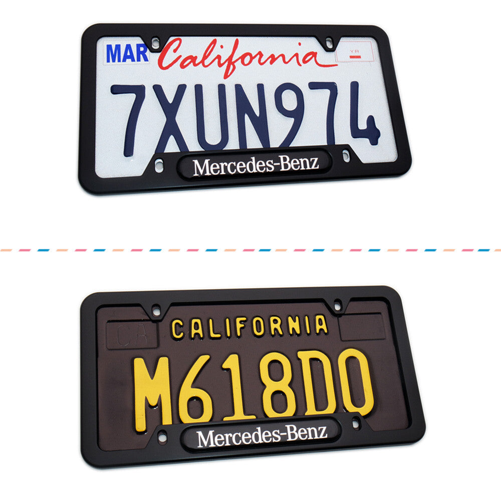Black Stainless Car License Plate Frame Cover For Mercedes-Benz Sport Gift AMG