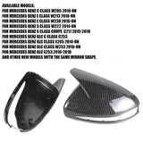 Carbon Fiber Mercedes W205 W213 X253 W222 C E S GLC Horn Mirror Cover Replace