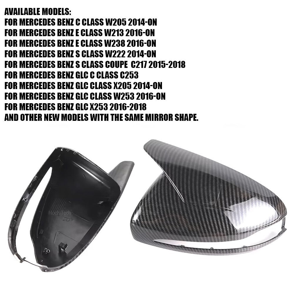 Carbon Fiber Mercedes W205 W213 X253 W222 C E S GLC Horn Mirror Cover Replace
