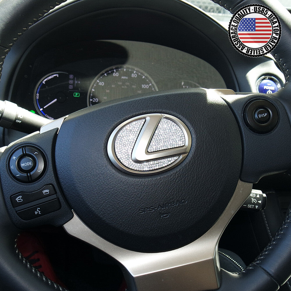 For Lexus Car Interior 3D Diamond Steering Wheel Logo Badge Emblem Decoration