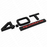 Audi Car Rear Trunk Deck Lid 4.0T Quattro Nameplate Emblem Badge Black Red Sline