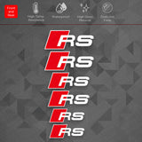 For Audi RS Sport Car Wheels Brake Caliper Sticker Decal Logo Decoration White