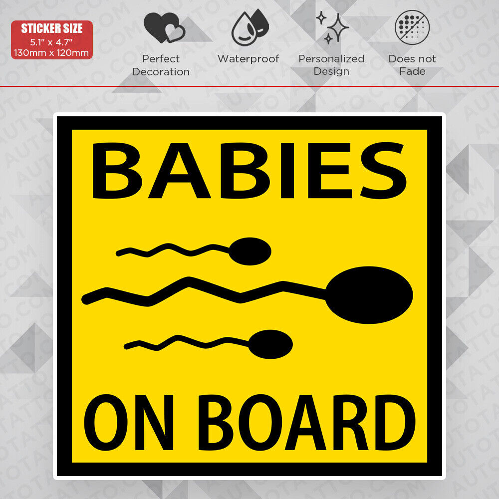 Funny Babies On Board Sticker Decal Kid Baby In Car Van Truck Window Decorate