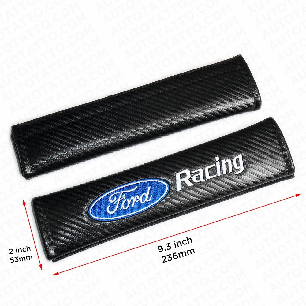 Fit Ford Sport Carbon Seat Belt Cover Safety Shoulder Strap Cushion Pad Harness