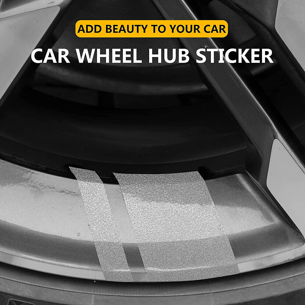 6x Car Wheels Tire Rim Vinyl Decal Racing Stripes Sport Decorate Sticker Silver