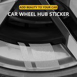 6x Car Wheels Tire Rim Vinyl Decal Racing Stripes Sport Decorate Sticker Silver
