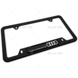Gloss Black Front or Rear Audi Ring Logo Emblem License Plate Frame Cover Gift