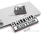 2Pcs ShitBox Edition 3D Car Truck Emblem Funny Badge Sticker Decal Decorate