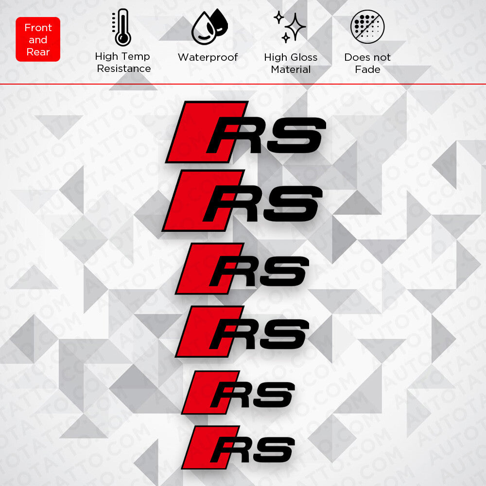 For Audi RS Sport Car Wheels Brake Caliper Sticker Decal Logo Decoration Black