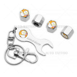 4x Universal Ultraman Car Tire Wheels Air Stem Dust Valve Caps Cover + Keychain