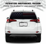 2pcs Black Stainless Steel USA American Nations Flag Car License Plate Frame