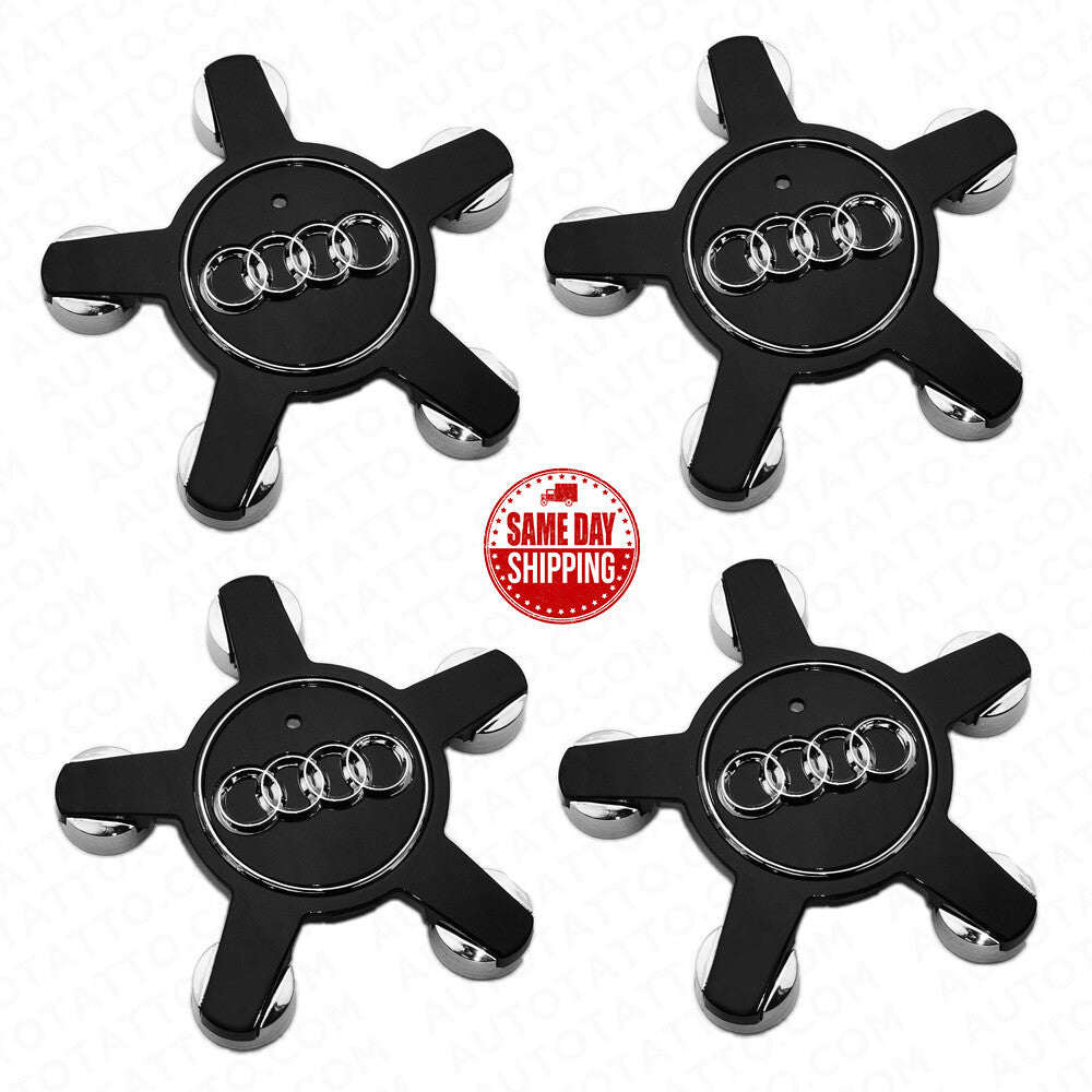 4x Set Black Audi Sport Car Suv Wheels Center Cap Hub 4F0601165N A4 A5 A6 A7 A8