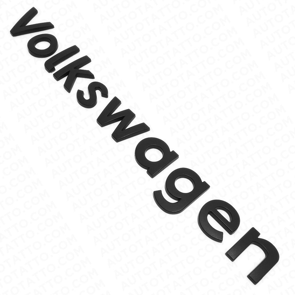Universal Matte Black Rear Liftgate Badge Sport Volkswagen Letter Emblem For VW
