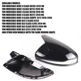 Gloss Black Mercedes W205 W213 X253 W222 C E S GLC Horn Mirror Cover Replace