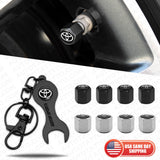 4x Hex Toyota Sport Car Tire Wheel Air Stem Dust Valve Caps Cover + Keychain