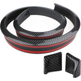 Universal 4.9ft Carbon Fiber PU Car Rear Roof Trunk Spoiler Wing Lip Sticker Kit