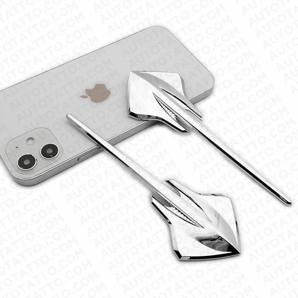 2x For Corvette C7 OEM Chrome Fender Stingray Mako Shark Logo Badge Emblem Sport