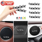 4pcs Infinity Car Hi-Fi Speaker Audio Badge Stereo Emblem Sticker Decal Logo