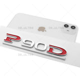 Tesla Liftgate P90D Performance Nameplate Logo Badge Emblem Sport Chrome Red
