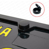 4x Car License Plate Frames Cover Hardware Hider Caps Front & Rear Sport Black